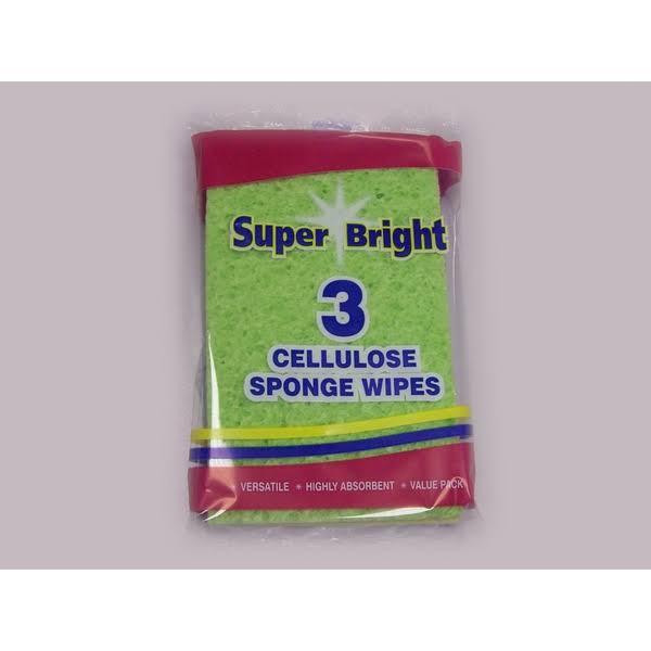 Superbright Cellulose Sponge Wipes Pack 3