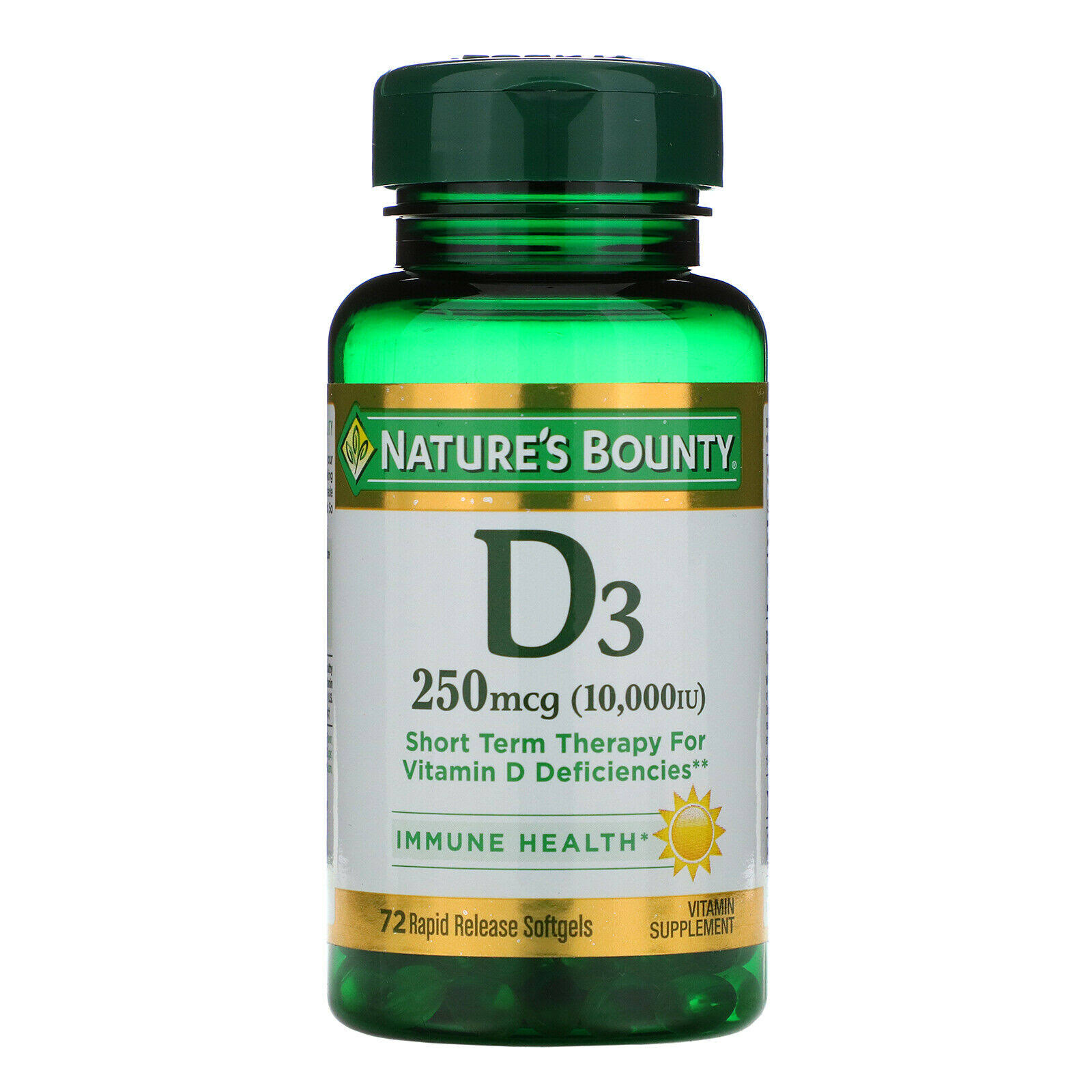 Nature's Bounty D3 10000 IU Vitamin Supplement Softgels - 72ct