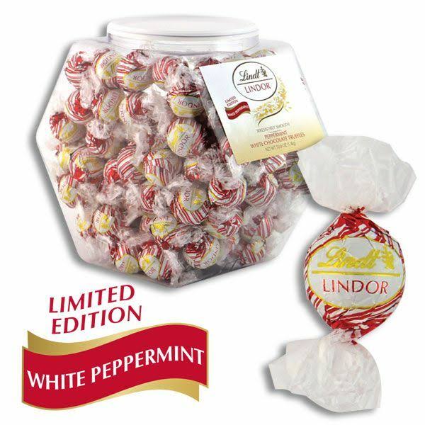 Lindt Lindor Truffles - Peppermint White Chocolate - Bulk Display Tub