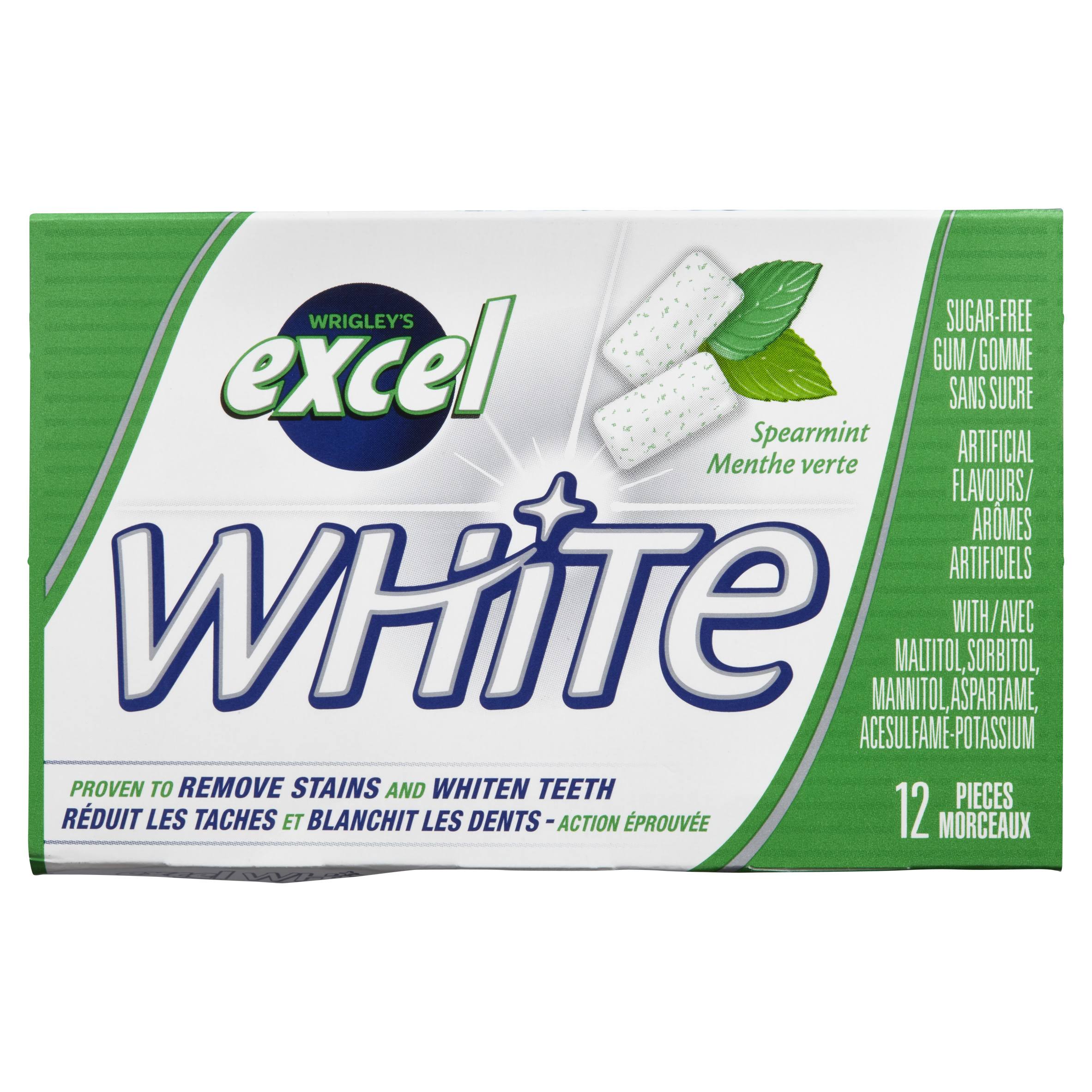 Wrigley's Excel White Gum - 12 Pieces, Spearmint