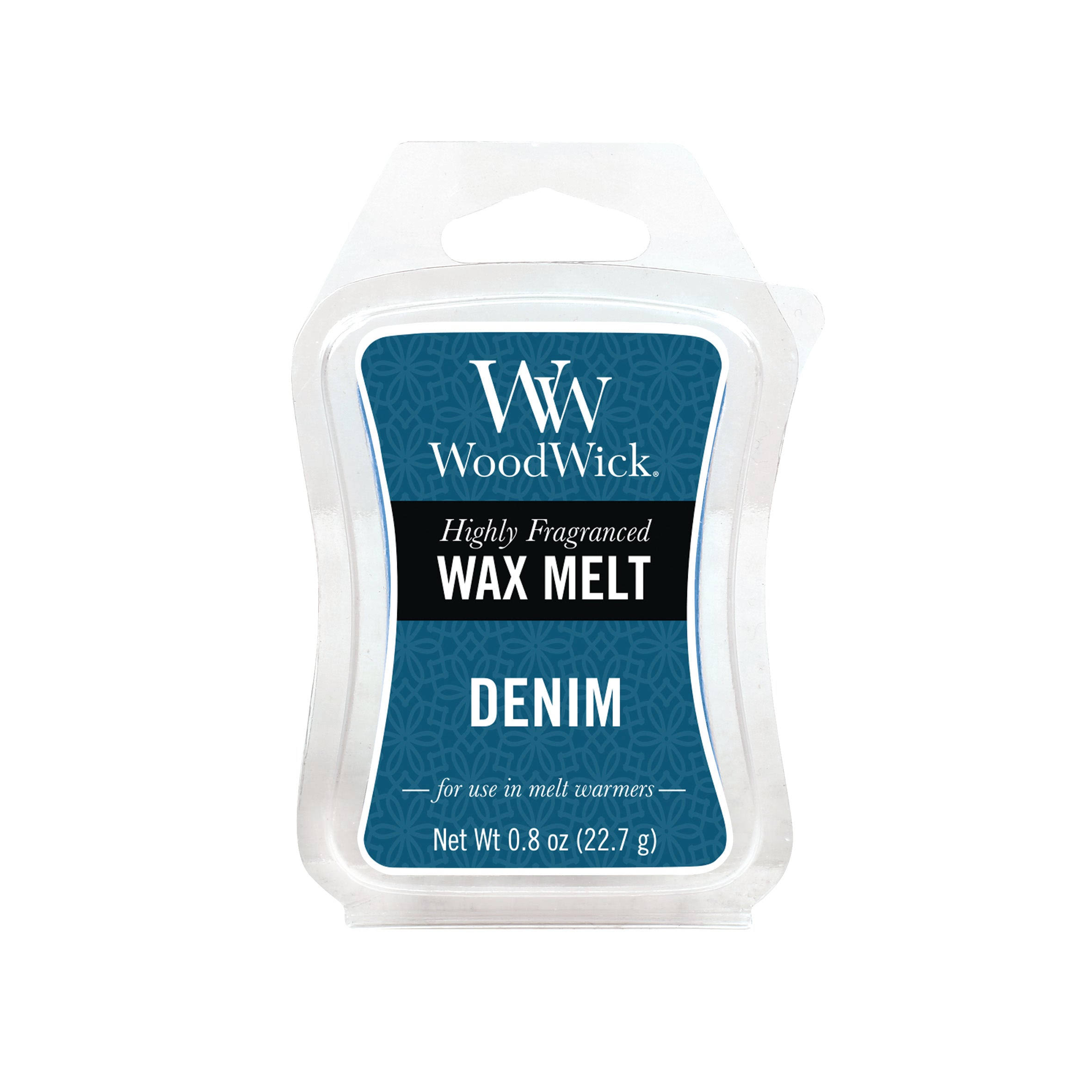 Woodwick Mini Hourglass Wax Melt - Denim, Blue, 5.4cm x 7.3cm x 1.7cm