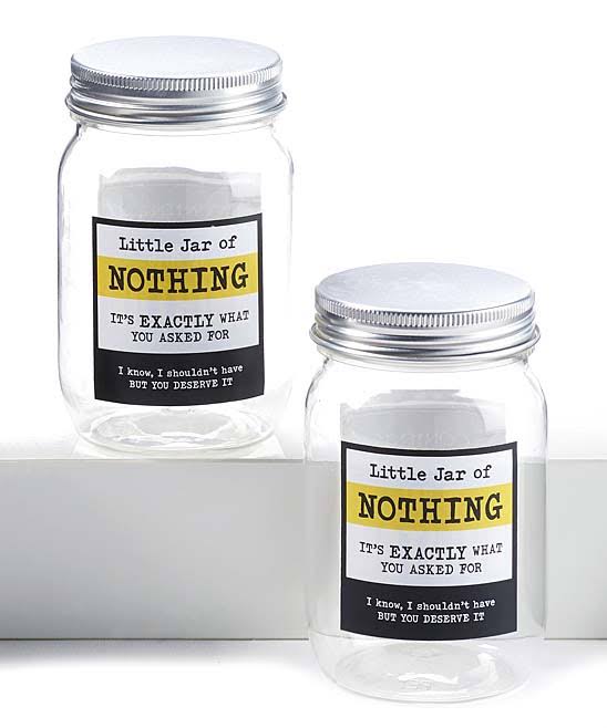 Giftcraft Decorative Jar White & Yellow 'Nothing' Jar One-Size