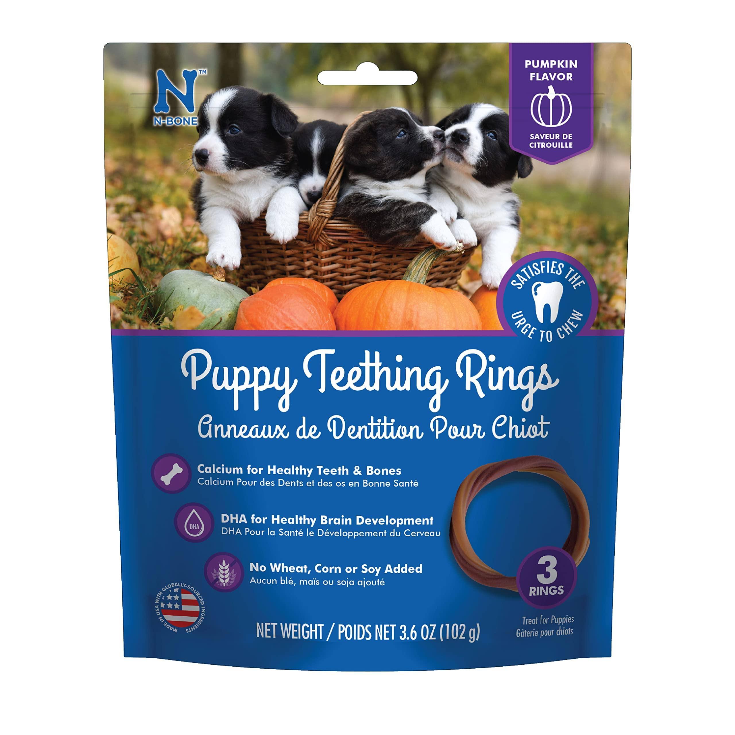 N-Bone Natural Puppy Teething Rings - Pumpkin Flavor, 3ct, 3.6oz