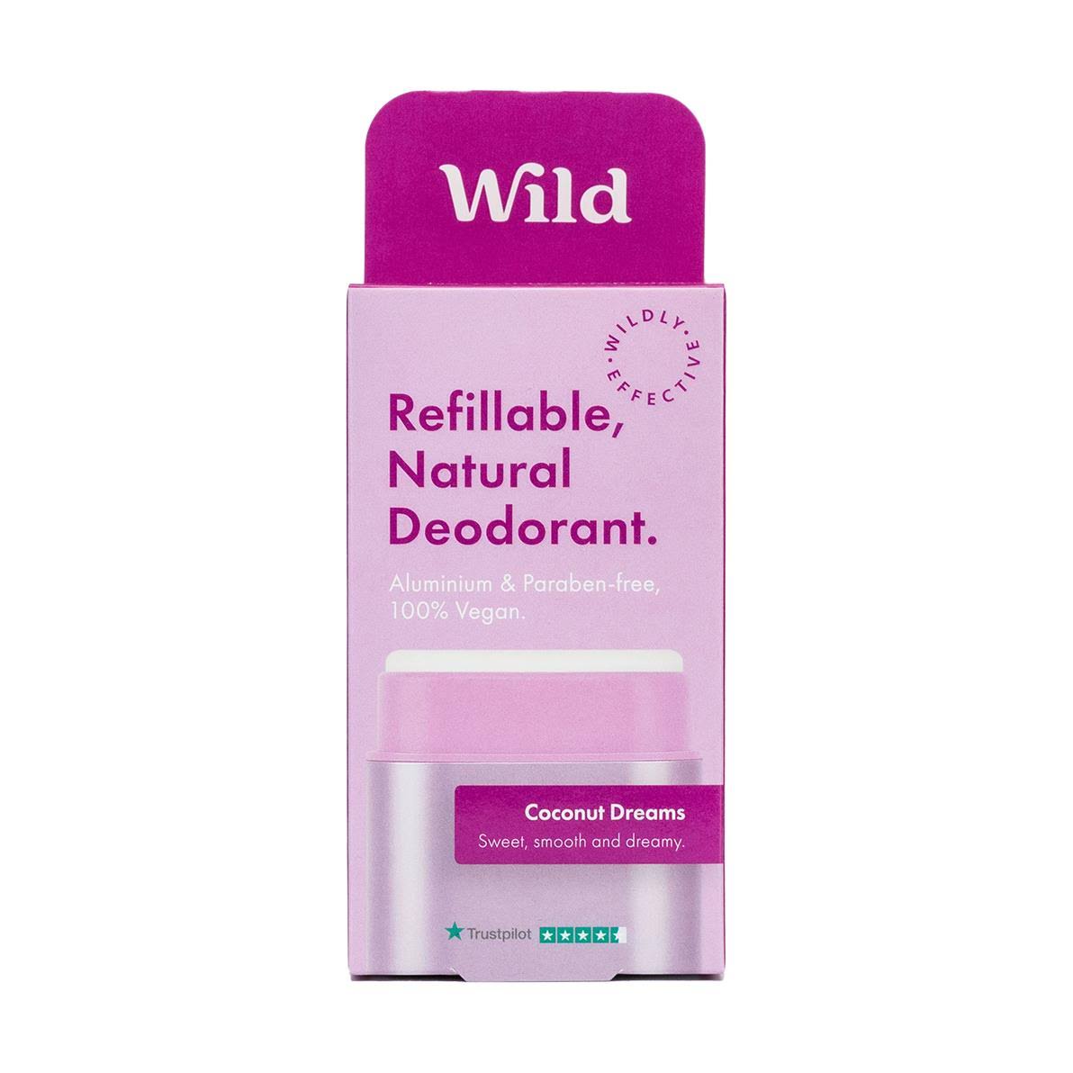 Wild - Natural Deodorant Starter Pack - Purple - Coconut Dreams (43...