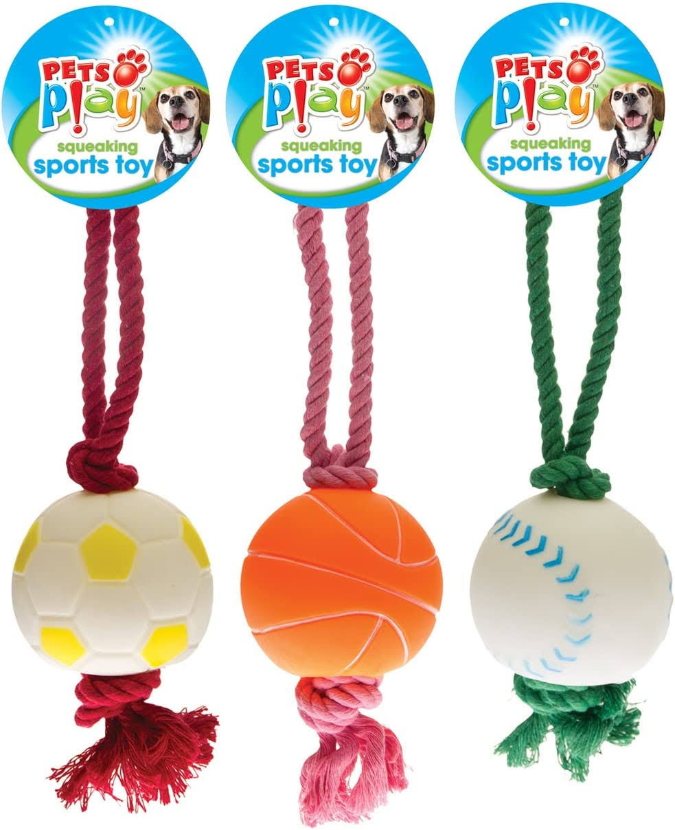 Pets at Play Baseball Squeaking Sports Toy Dog Puppy Fetch Throw Chew