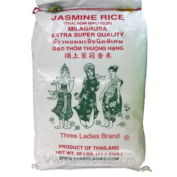 Three Ladies Jasmine Rice Extra Super Quality - 25 lbs