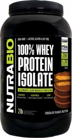 100% Whey Protein Isolate Chocolate Peanut Butter 2 lbs. - Protein Powder NutraBio