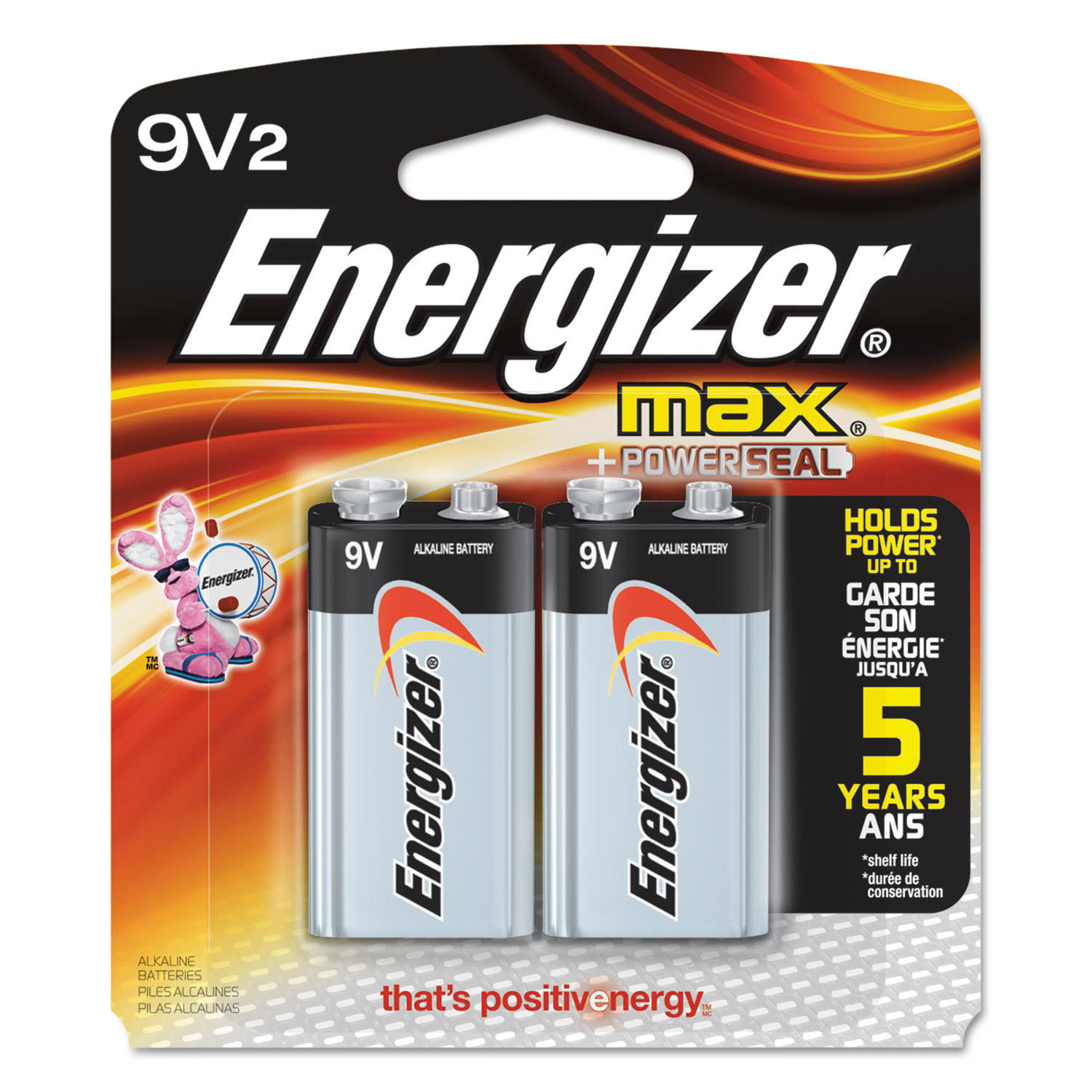 Energizer Max Alkaline Batteries - 9V, 2pk