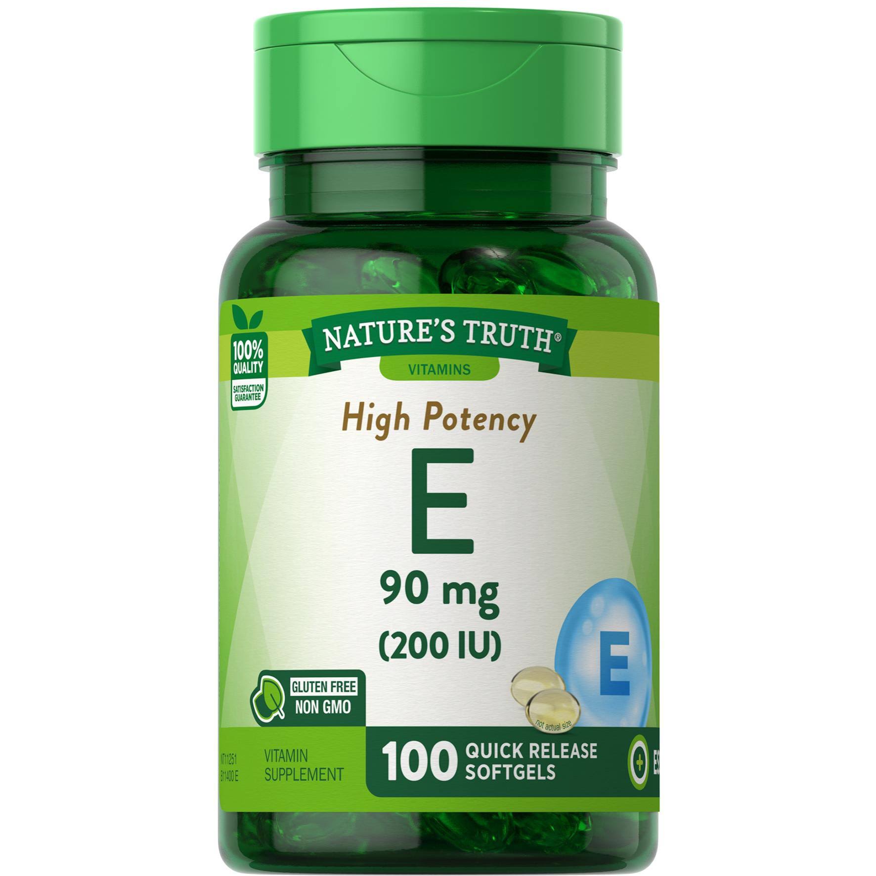 Nature's Truth High Potency E 200 IU Quick Release - 100 Softgels