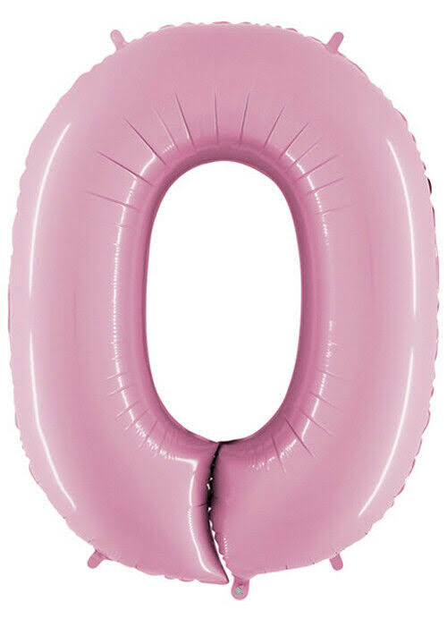 26 Inch Pastel Pink Number 0 Foil Balloon