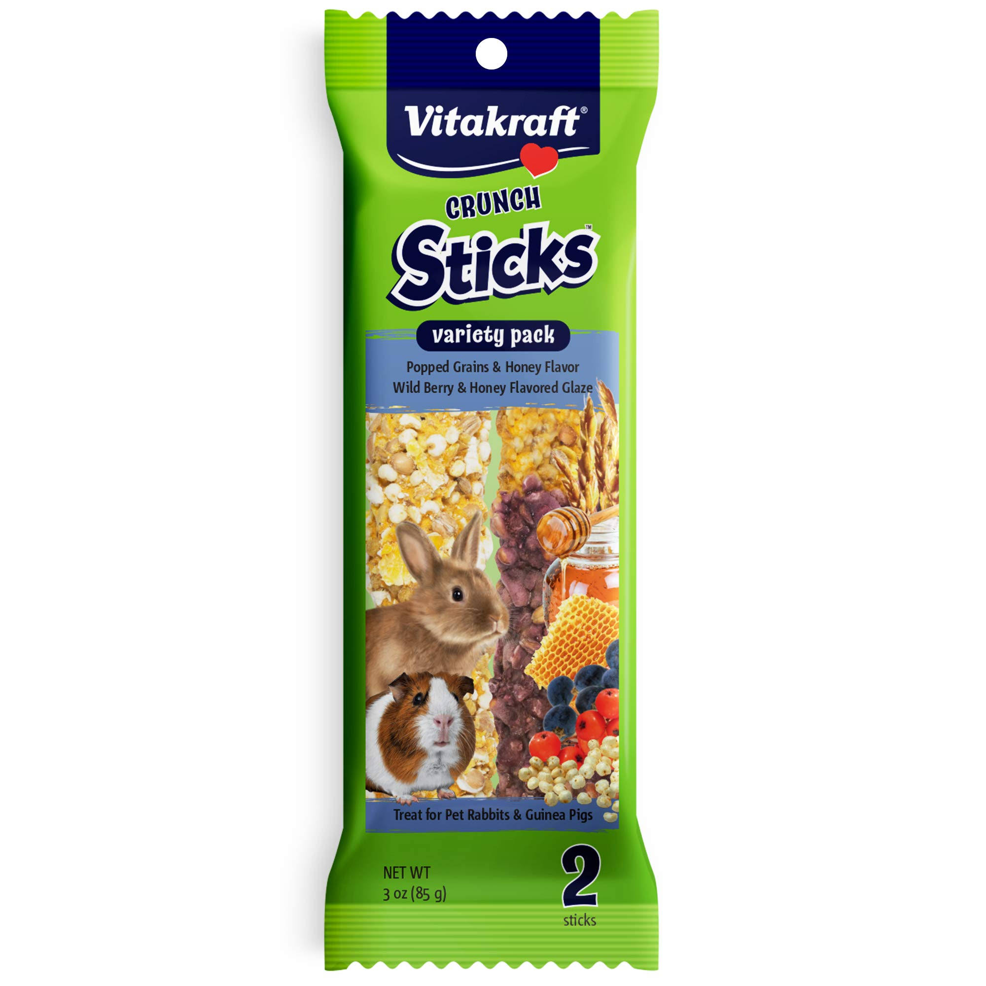 Vitakraft Crunch Sticks Rabbit & Guinea Pig Treats Variety Pack - Popped Grains