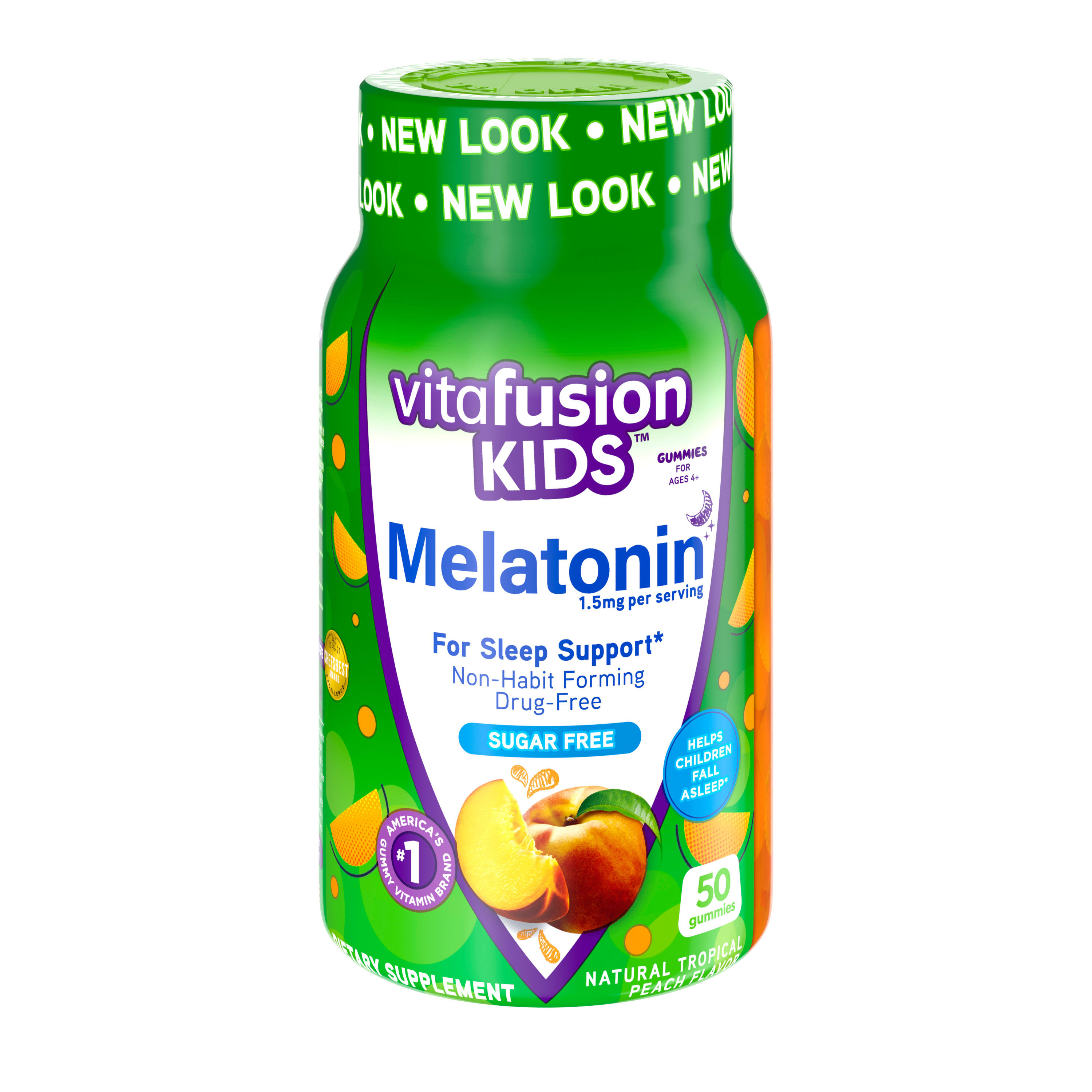 Vitafusion - Kids Melatonin Gummy, Natural Tropical Peach Flavor - 50
