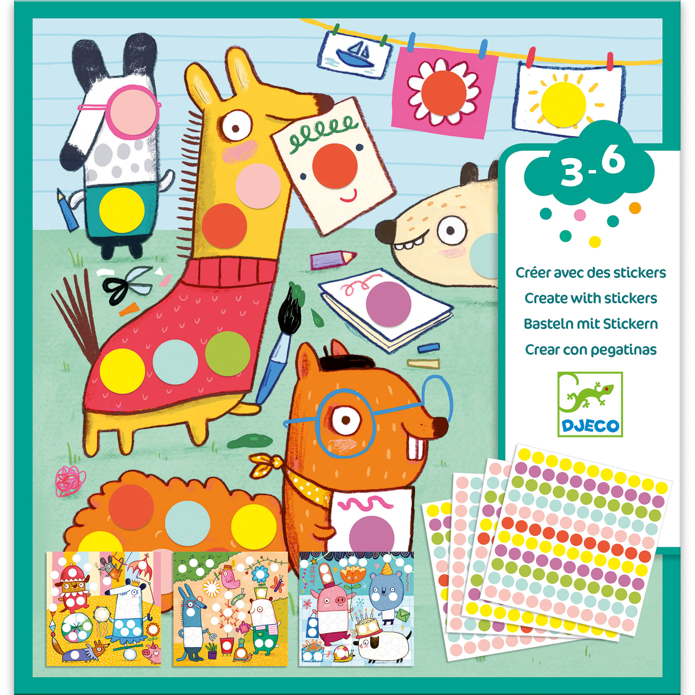Djeco With Coloured Dots Sticker Set