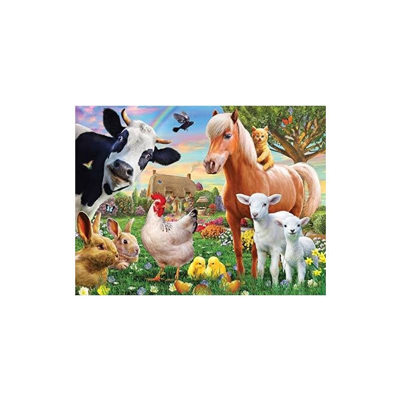 White Mountain Puzzles Farm Animals Jigsaw Puzzle - 300pcs