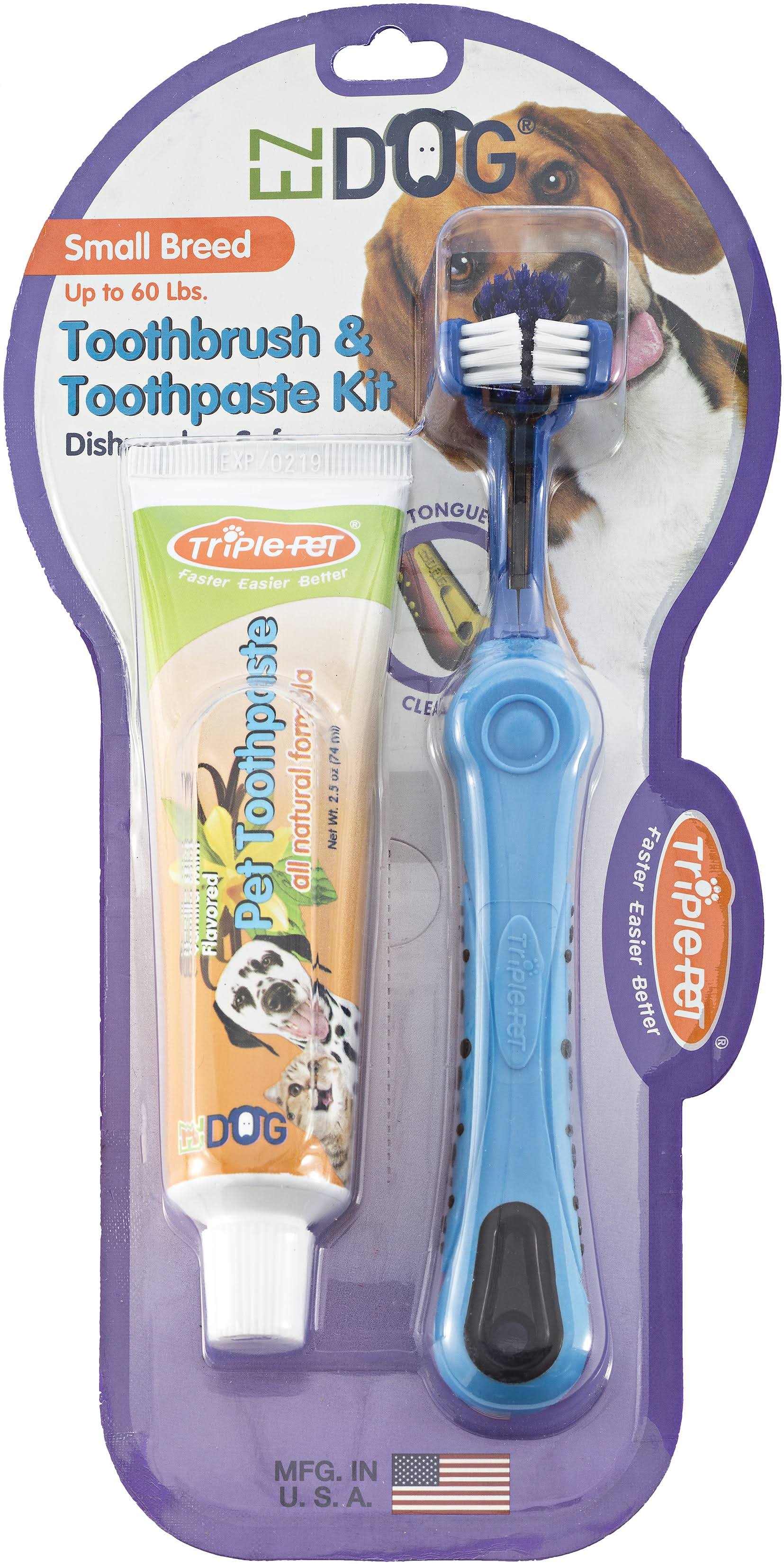 Triple Pet EZ Dog Toothbrush Kit