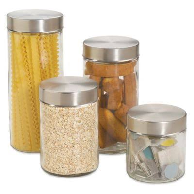 Home Basics Clear Glass Storage Canister - 4 Piece