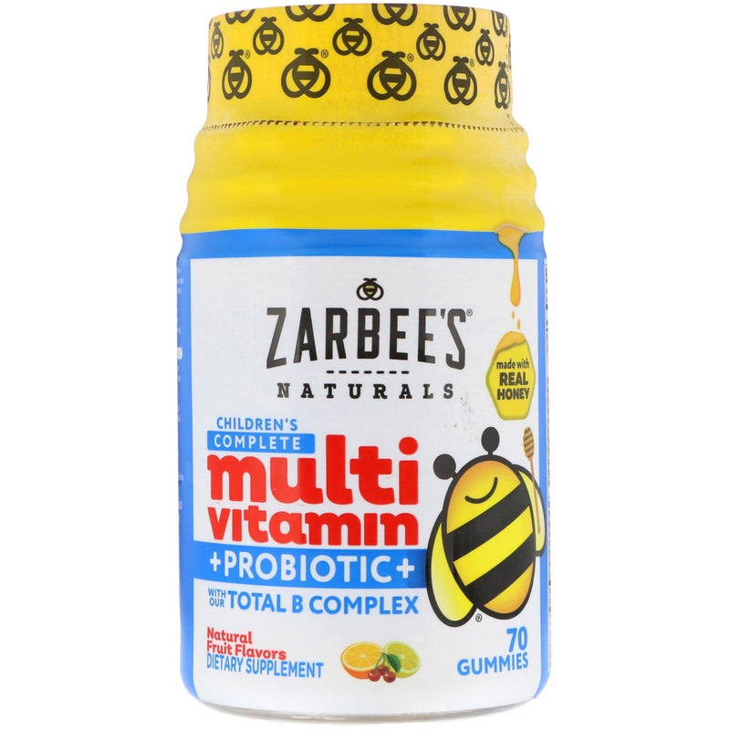 Zarbees Naturals Childrens Complete Multivitamin Probiotic Gummies Supplement - 70ct