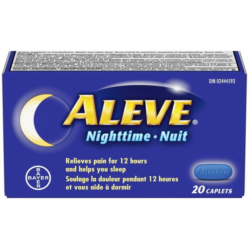 Aleve ALEVE Nighttime, Pain Reliever and Sleep Aid, Naproxen Sodium, 20 Caplets 20.0 ea