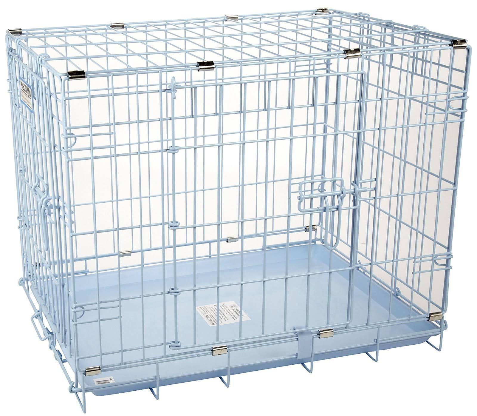 Precision Pet ProValu Double Door Dog Crate - Blue, 24" x 18" x 19"