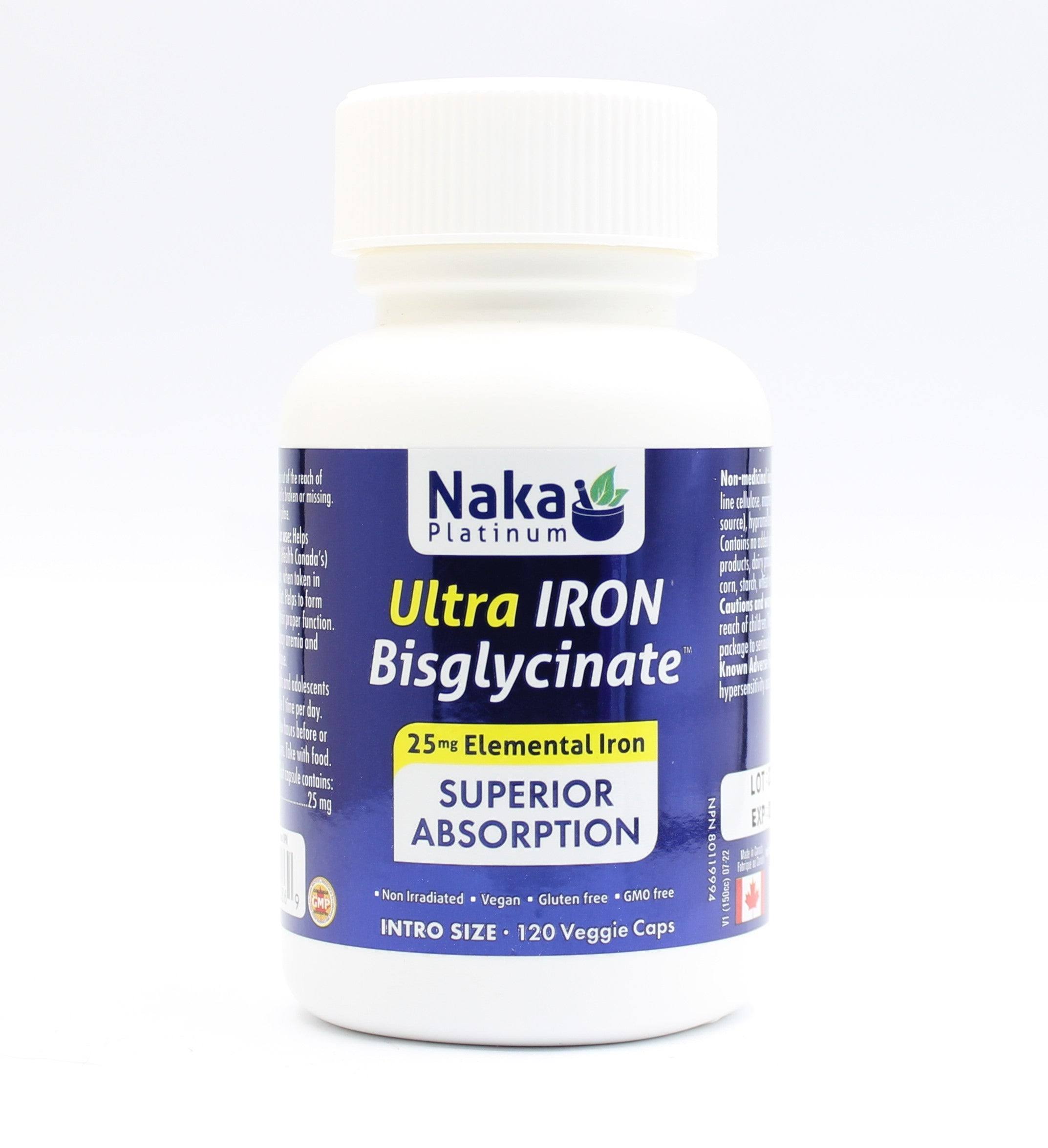 Ultra Iron Bisglycinate - 25mg 120vcaps