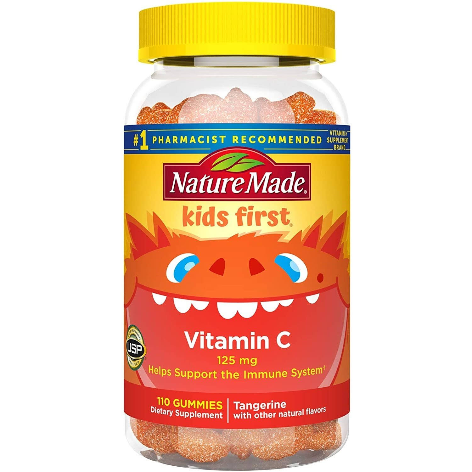 Nature Made Kids First Vitamin C Dietary Supplement Gummies - Tangerine, 110ct