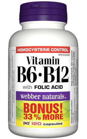 Webber Naturals B6 + B12 Supplement - 120ct
