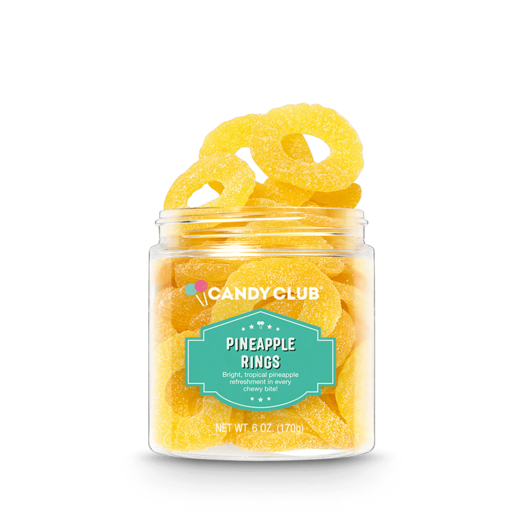 Candy Club Gourmet Gummy Yellow Pineapple Rings, Gluten Free, Sweet An