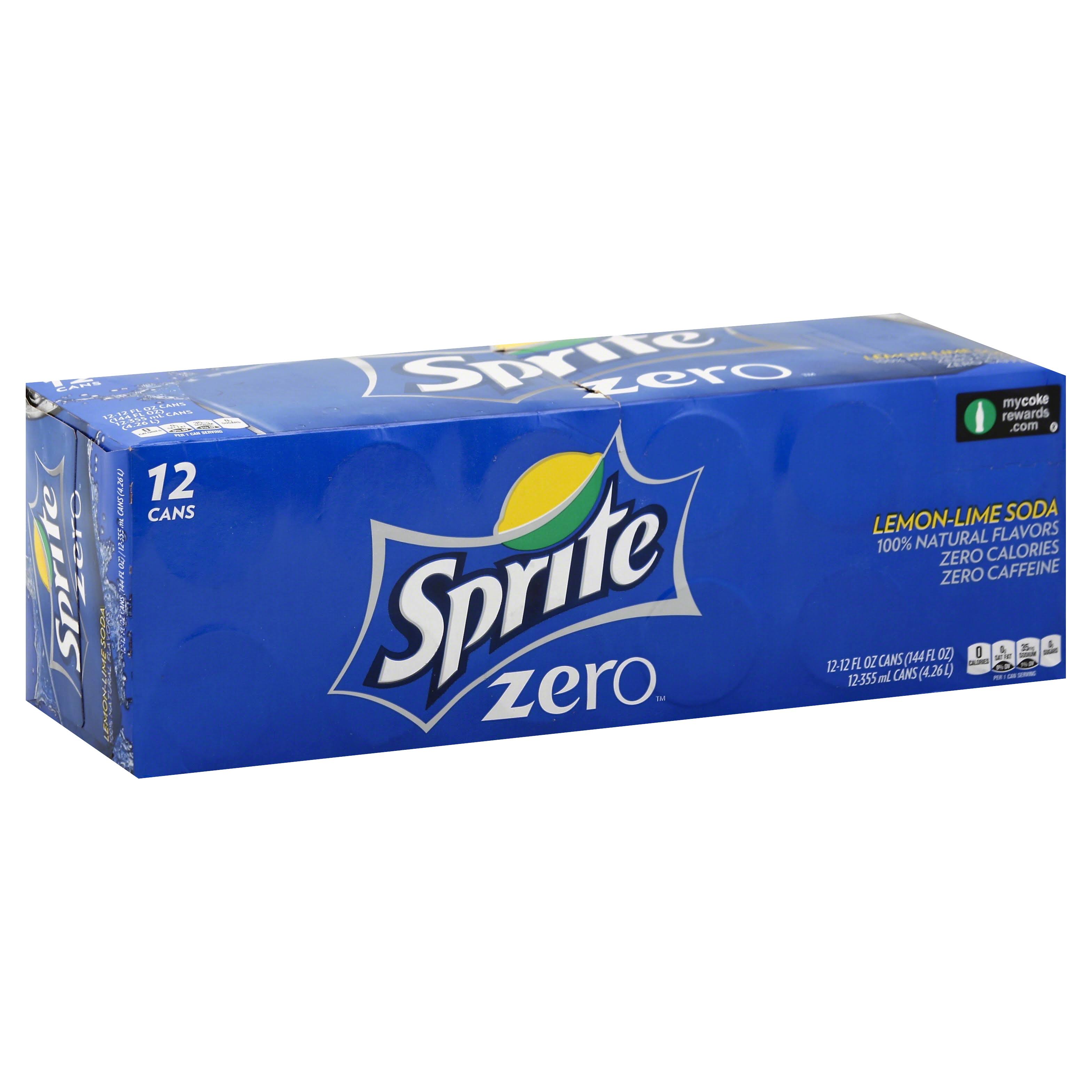 Sprite Zero Lemon Lime Soda - 12 Pack