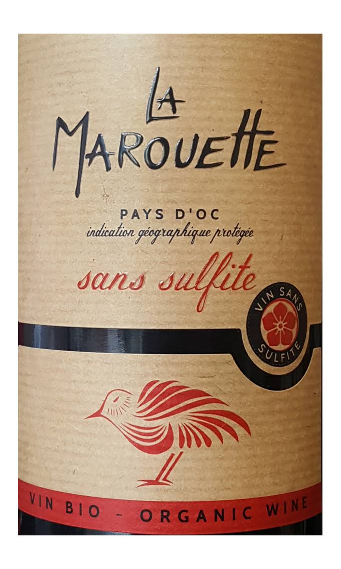 La Marouette ‘Sans Sulfite’ Rouge Cabernet-Merlot VDP d’Oc (Organic Vegan Red Wine, No Sulphites)|Organico
