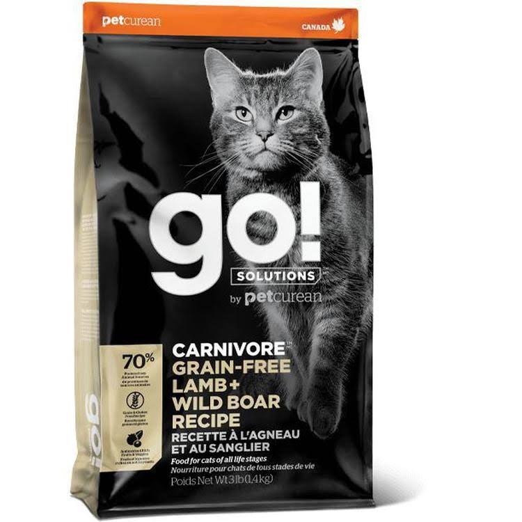 Go! Solutions Carnivore Grain Free Lamb & Wild Boar Recipe Dry Cat Food, 3 lb