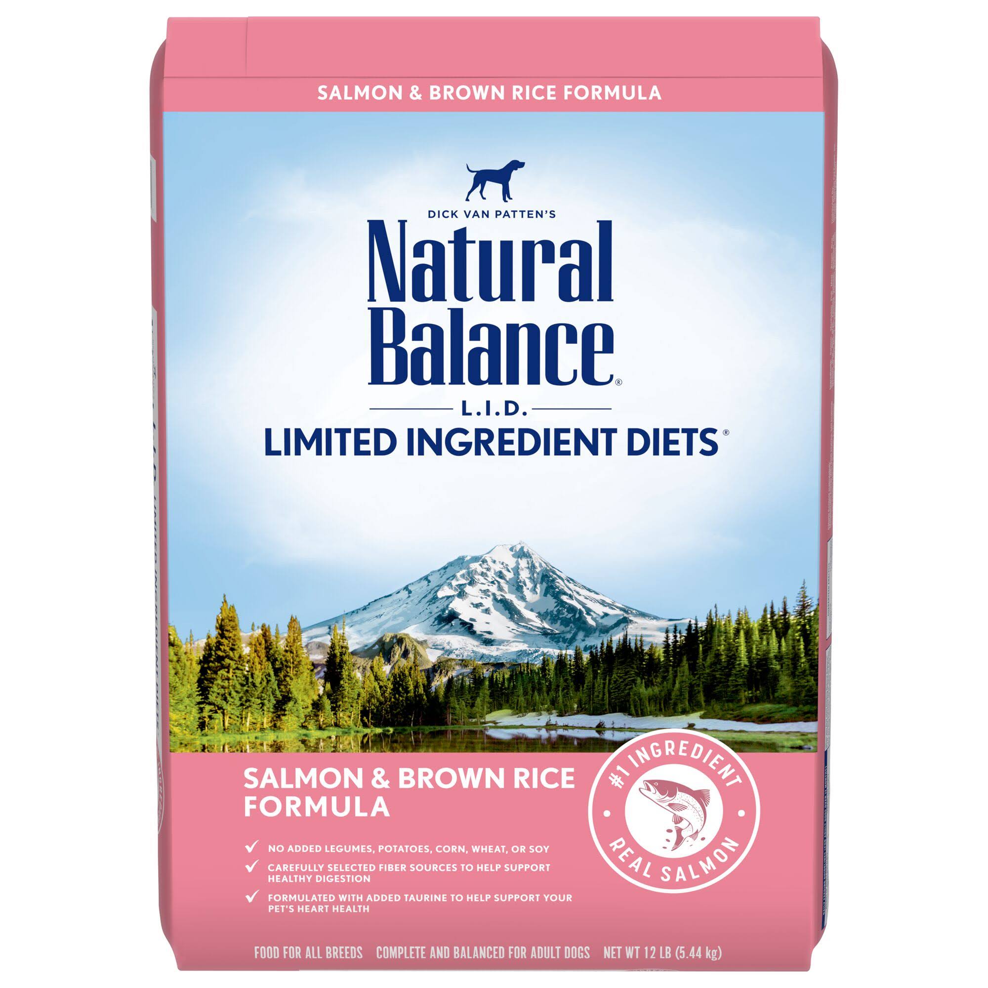 Natural Balance L.I.D. Limited Ingredient Diets Dog Food, Salmon & Brown Rice Formula - 12 lb