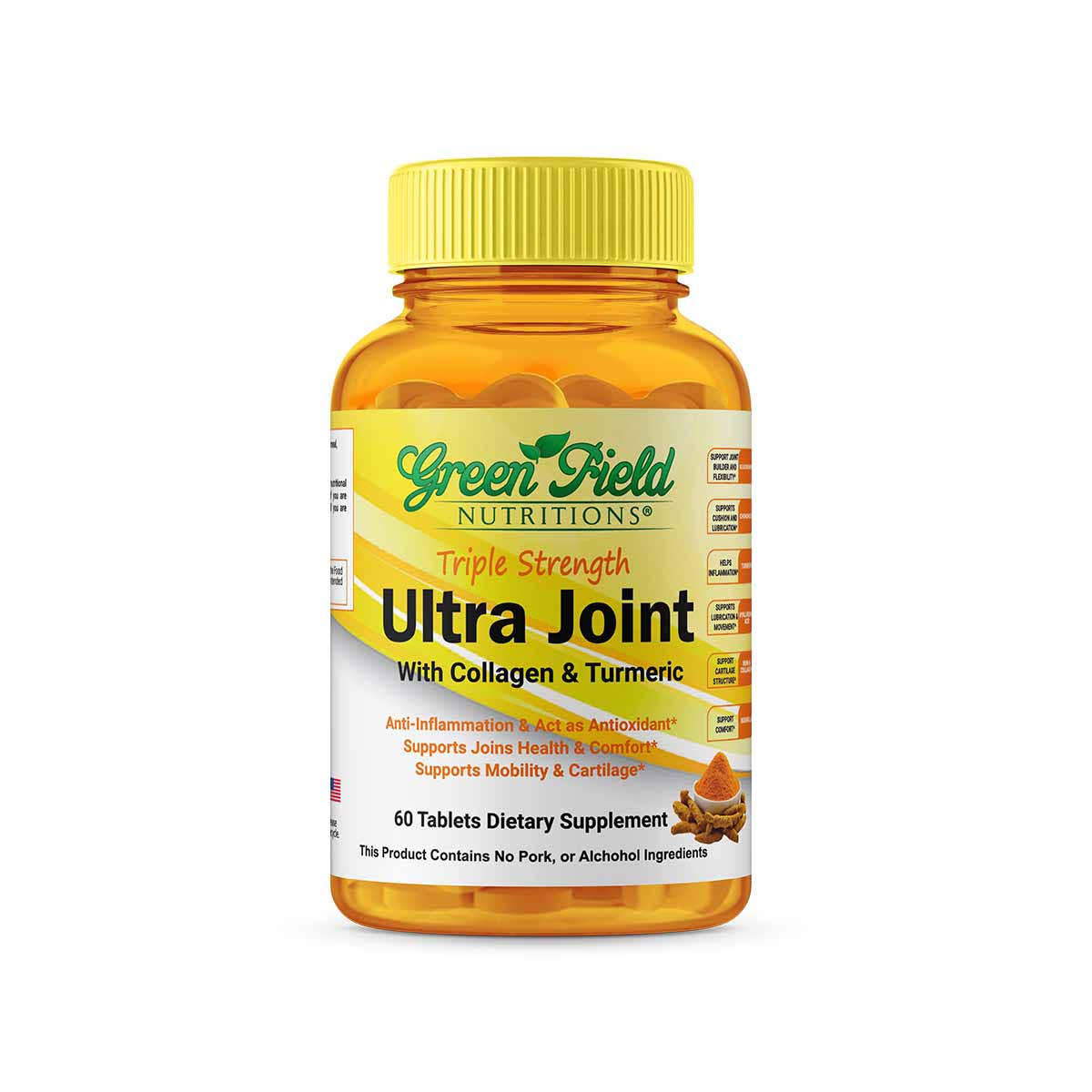 Greenfield Nutritions, Halal Joint Formula - Glucosamine MSM with Turmeric for Joint Support from Greenfield Nutritions