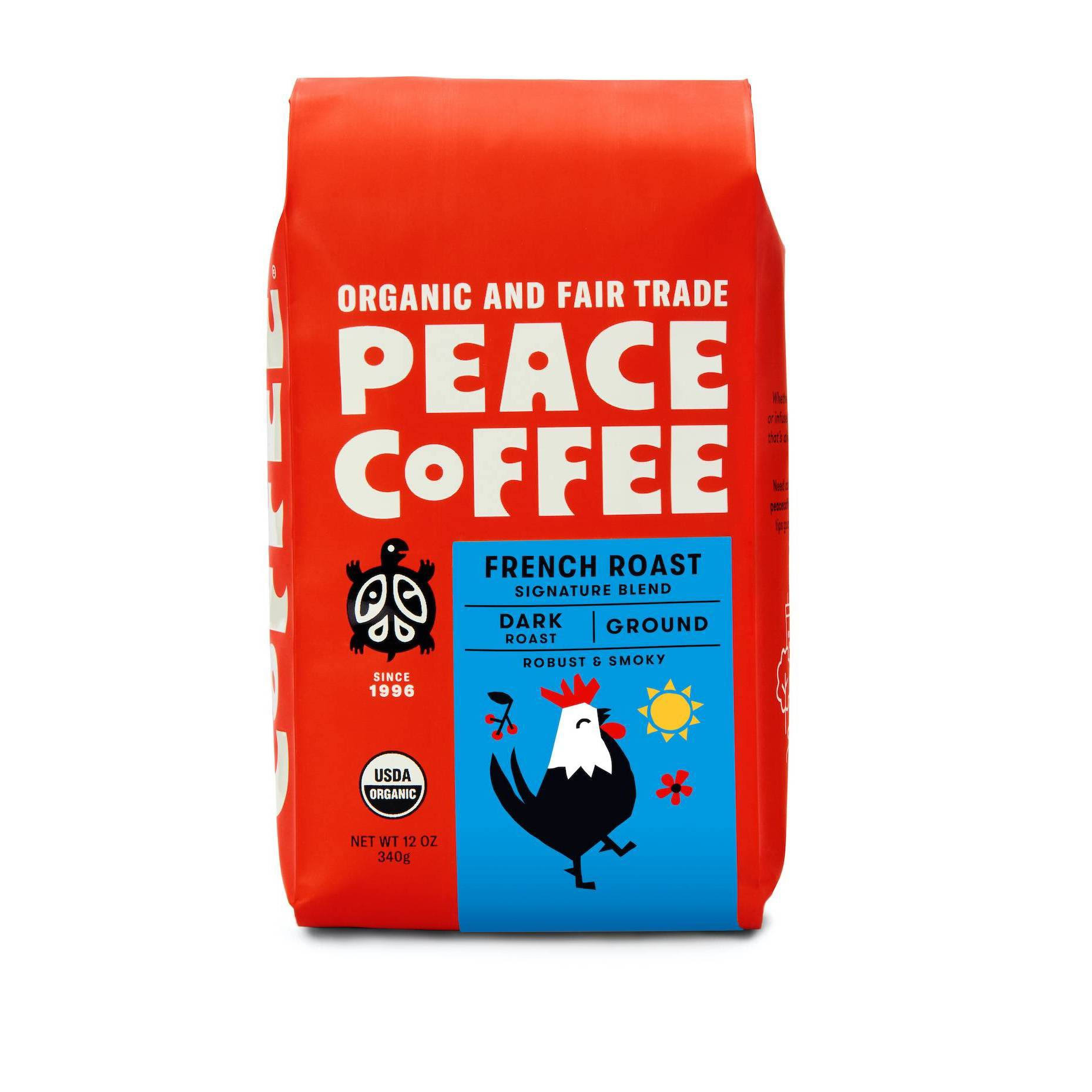 Peace Coffee Organic French Roast Ground Coffee - 12 oz