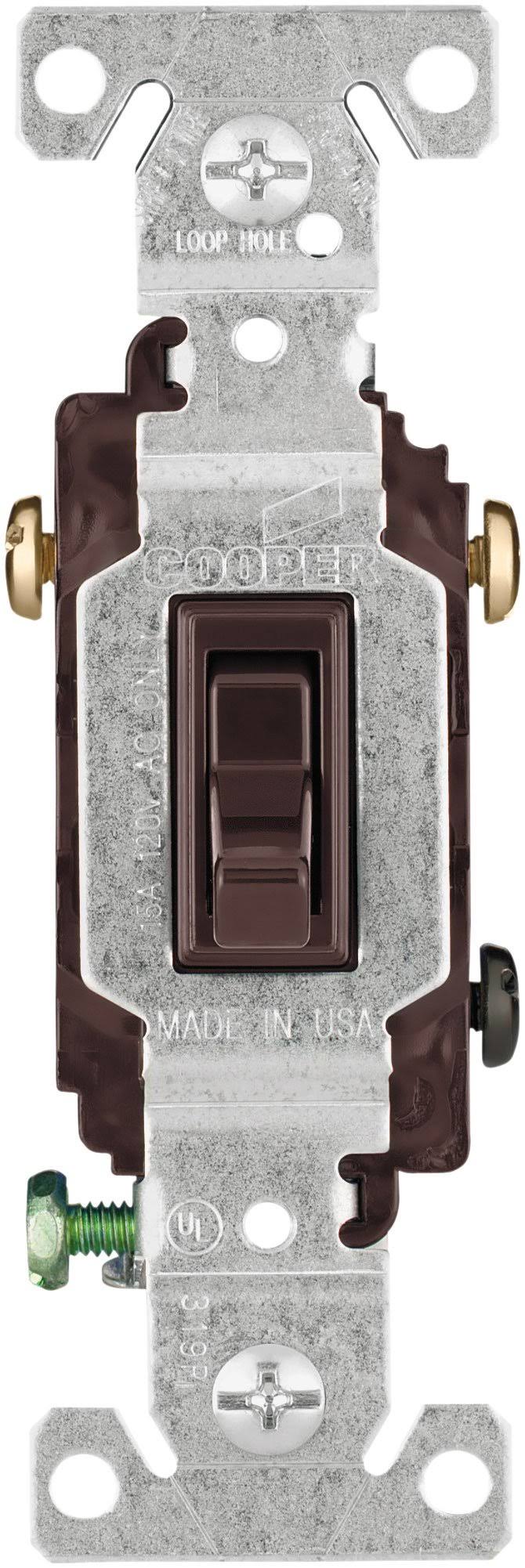 Cooper Wiring Devices 3-Way Toggle Switch - Brown