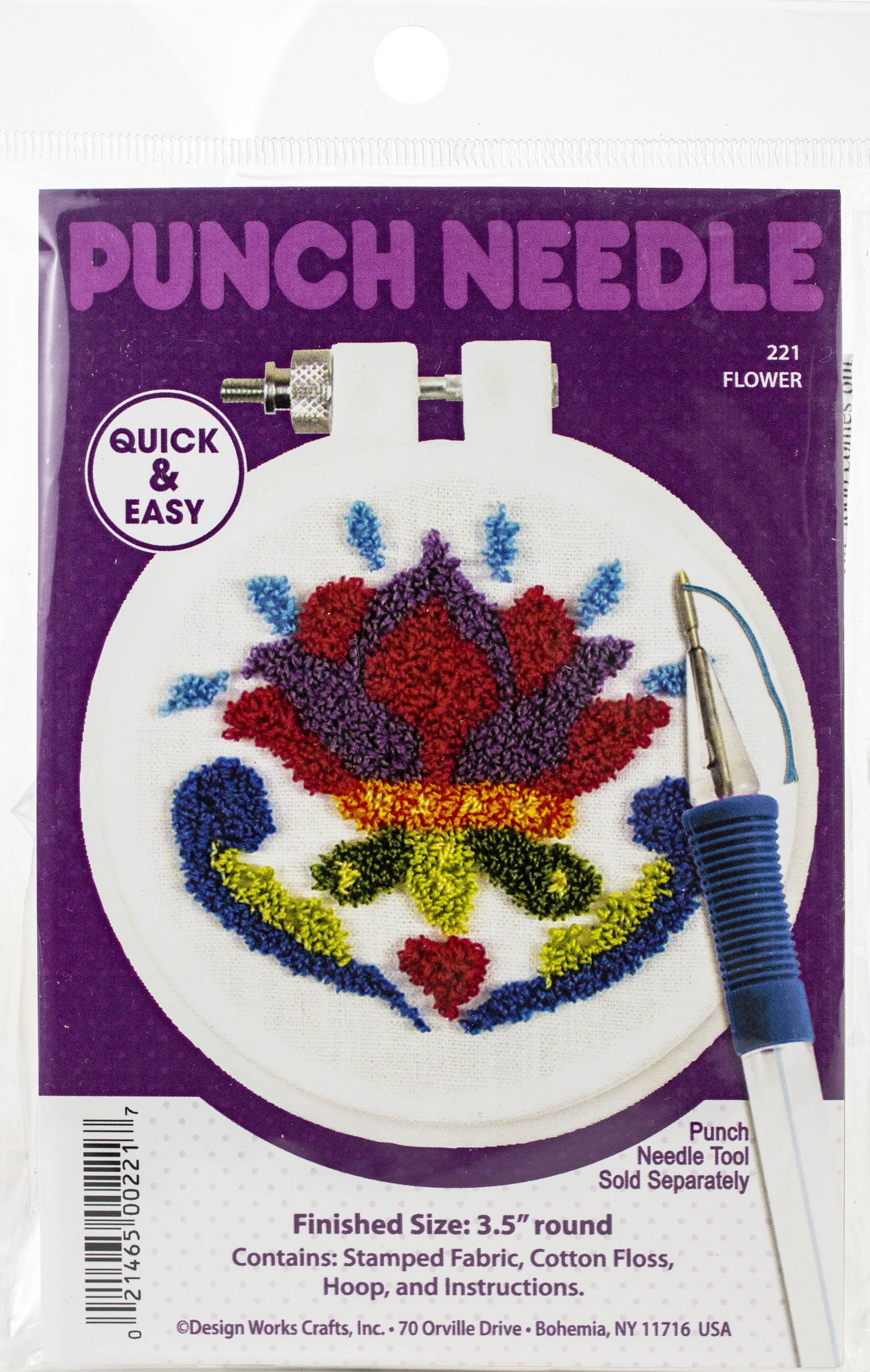 Design Works Punch Needle Kit 3.5" Round Flower