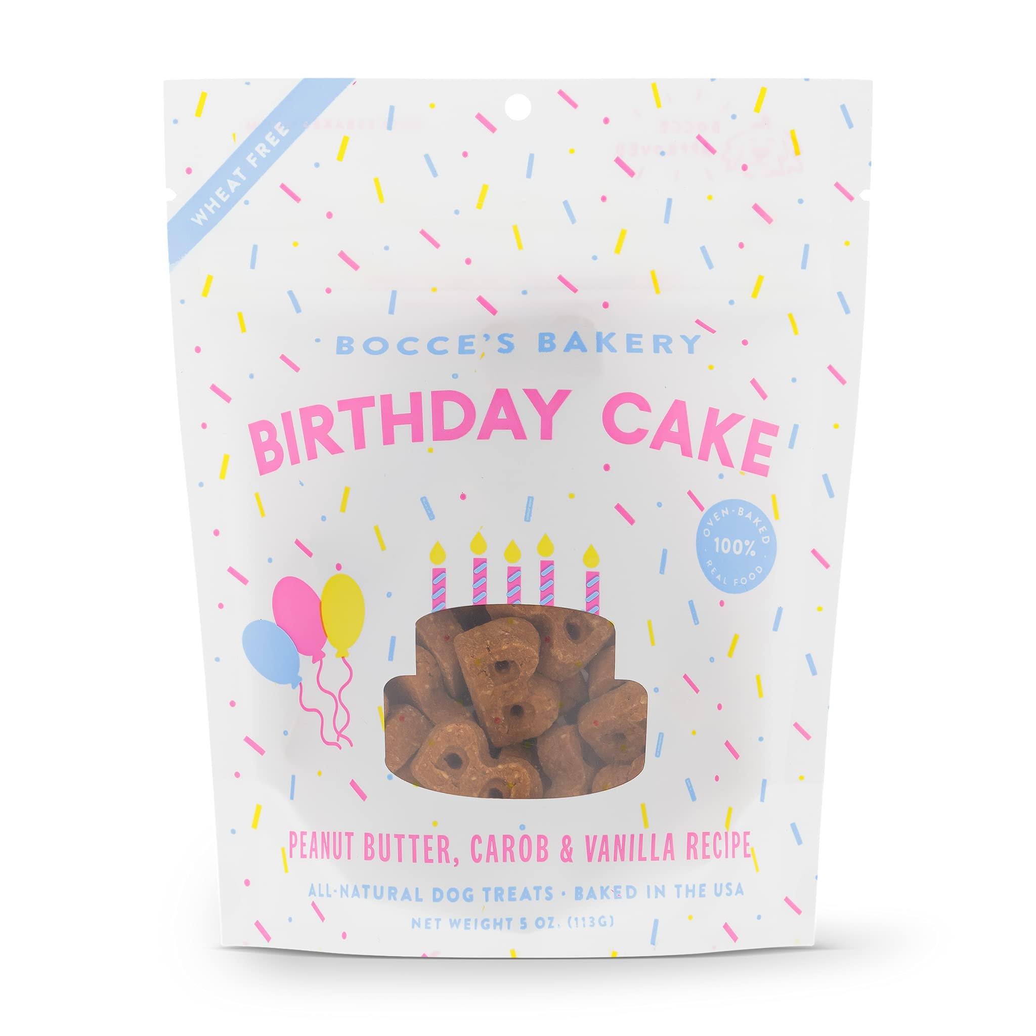 Bocce's Bakery Birthday Cake Dog Biscuits, 5 oz.