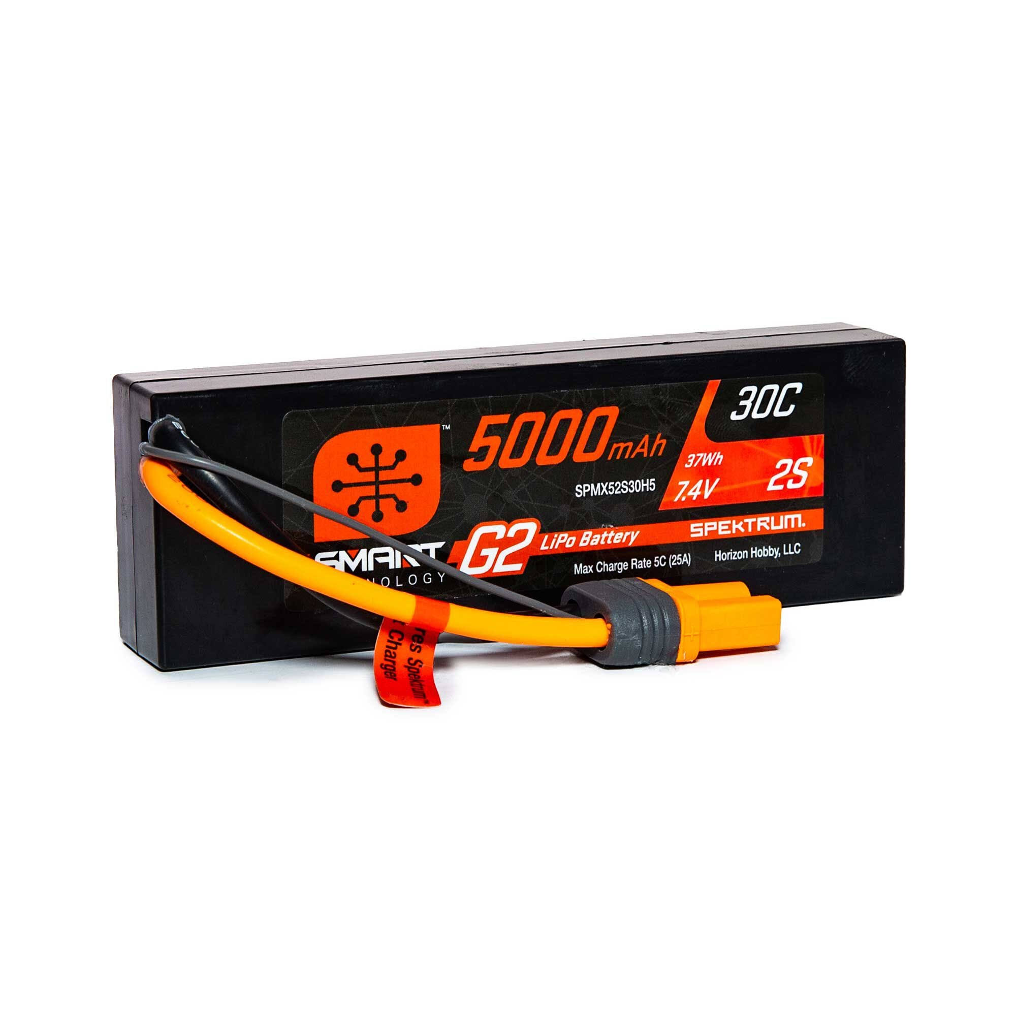 Spektrum 5000mAh 2S 7.4V 30C Smart G2 Hard Case Lipo Battery with IC5 Connector