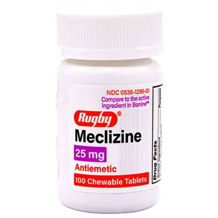 Rugby Meclizine 25 mg 100 Chwbls, White
