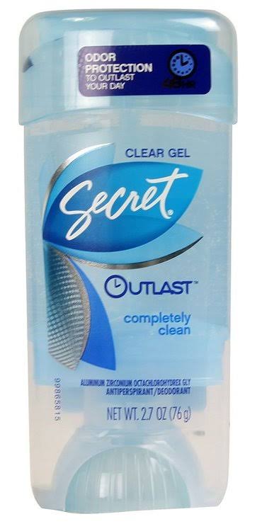 Secret Outlast Completely Clean Clear Gel Antiperspirant Deodorant - 2.6oz