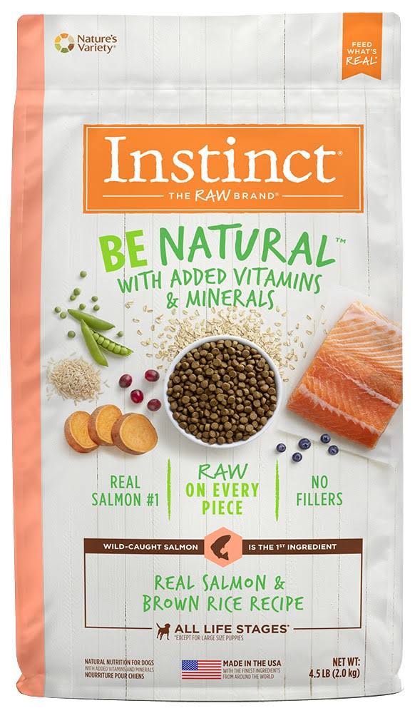 Instinct Be Natural Real Salmon & Brown Rice Recipe Natural Dry Dog Food by Nature's Variety, 2Kg. Bag | Dogs | 30 Day Money Back Guarantee