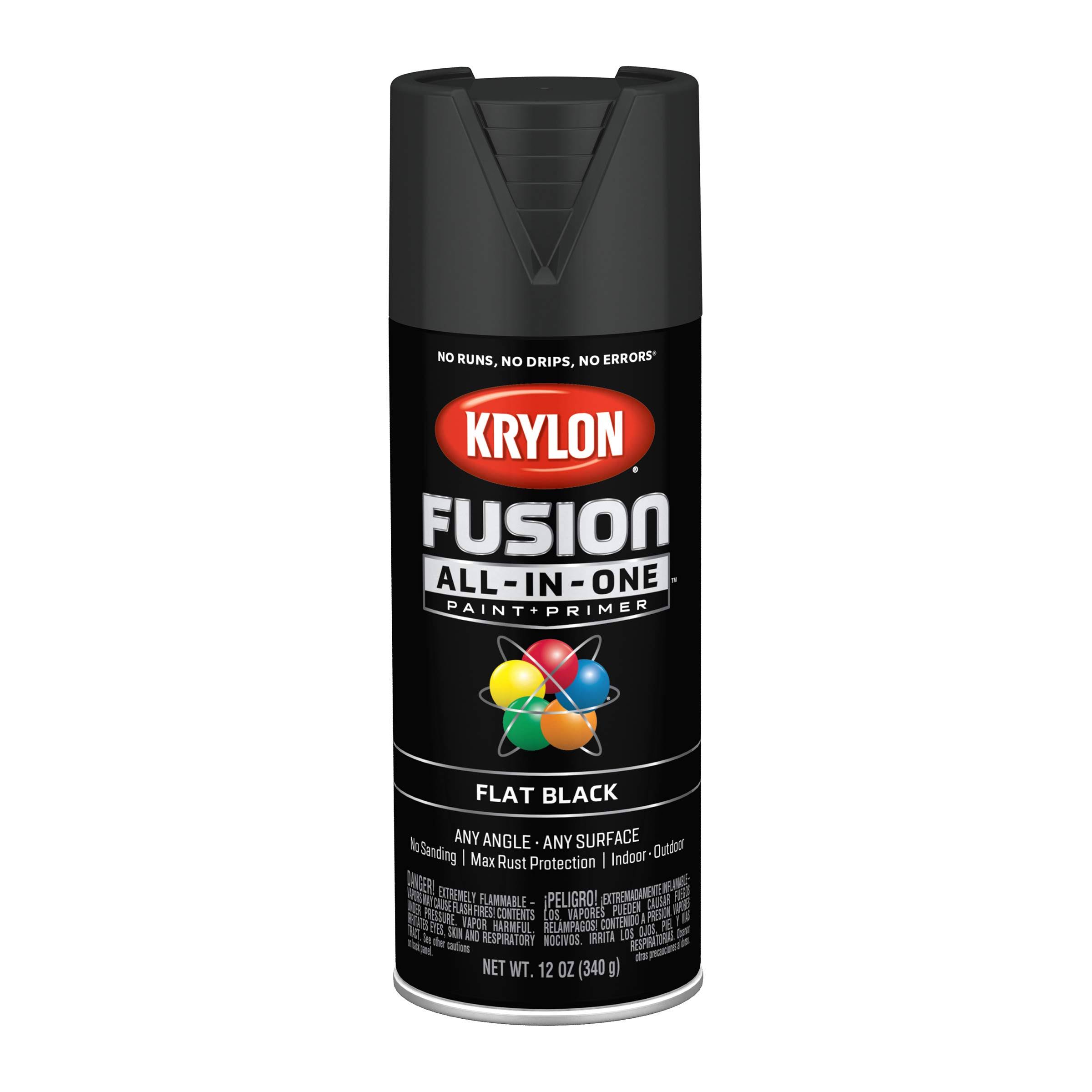 Krylon Flat Black Fusion All-in-One Spray Paint & Primer - 12 oz