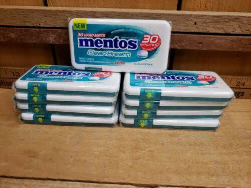 Mentos Sugarfree Mints,30 Ct. Each Pack Wintergreen 9 Packs Exp 04/21