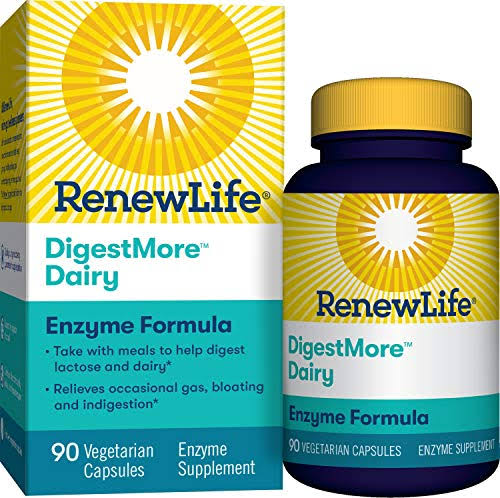 Renew Life Adult Digestmore Dairy Enzyme Formula Supplement Vegetarian