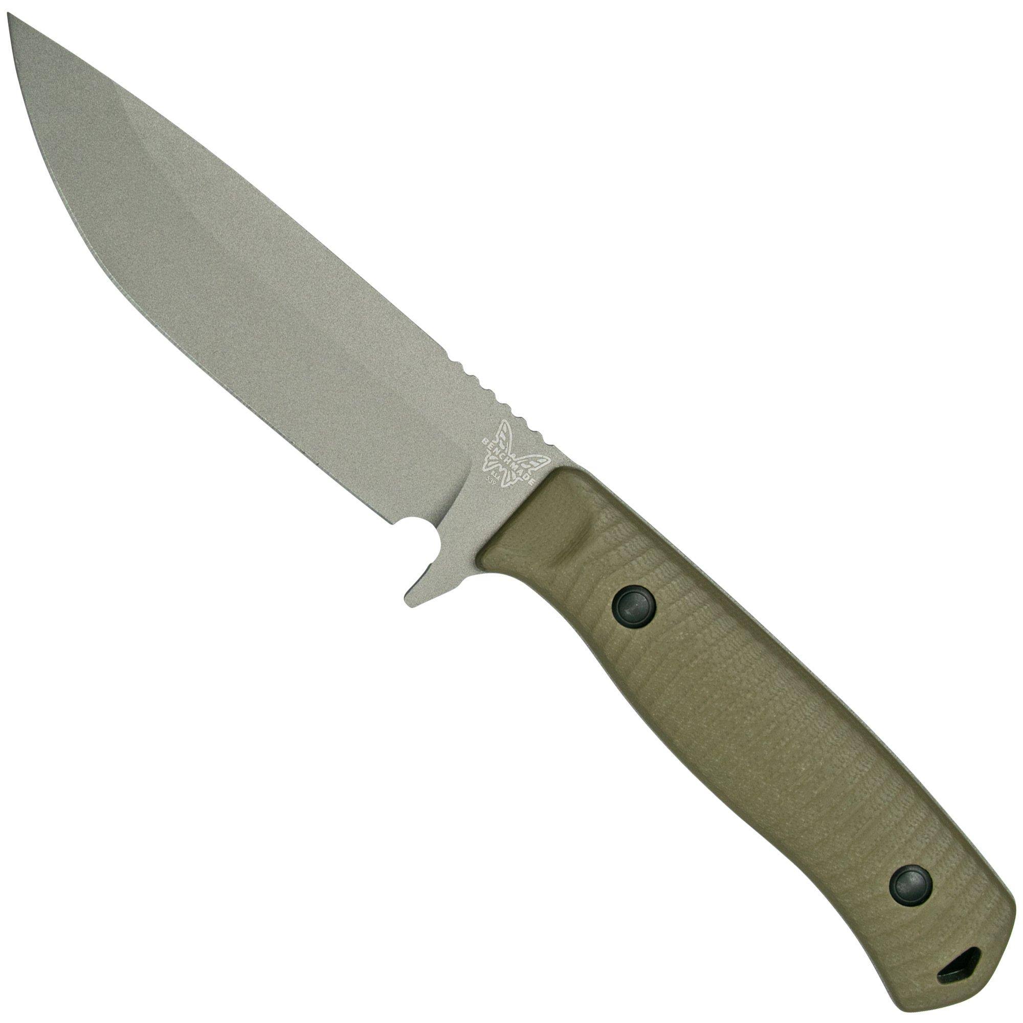 Benchmade 539GY Anonimus Fixed Blade Knife w/ Boltaron Sheath - Green / Tungsten Grey