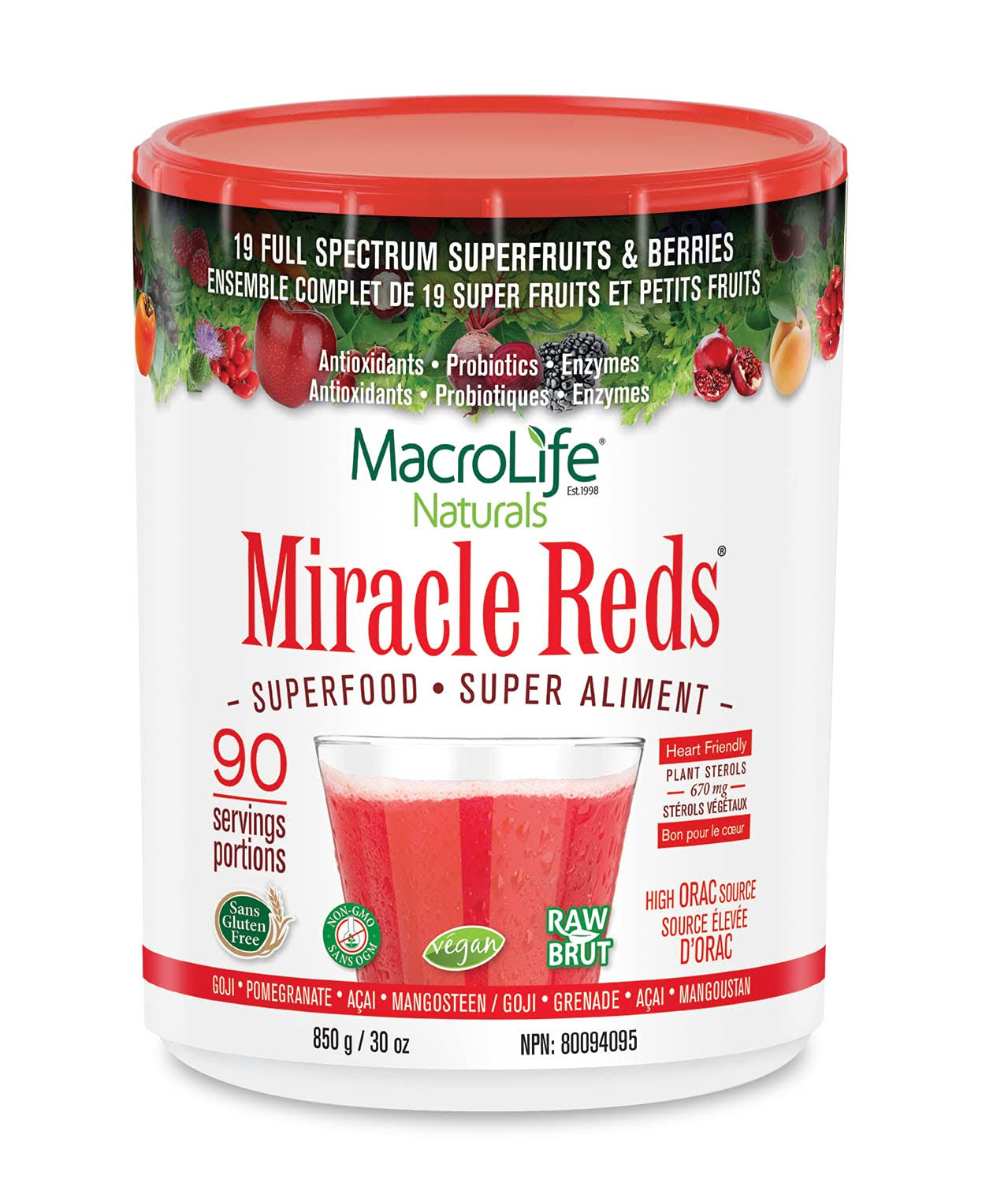 MacroLife Naturals Miracle Reds Superfood - 850g