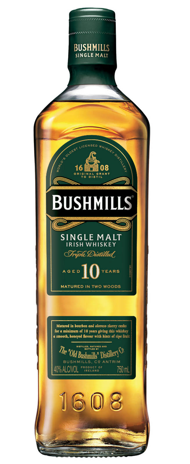 Bushmills Single Malt 10 Year Irish Whiskey - 750ml