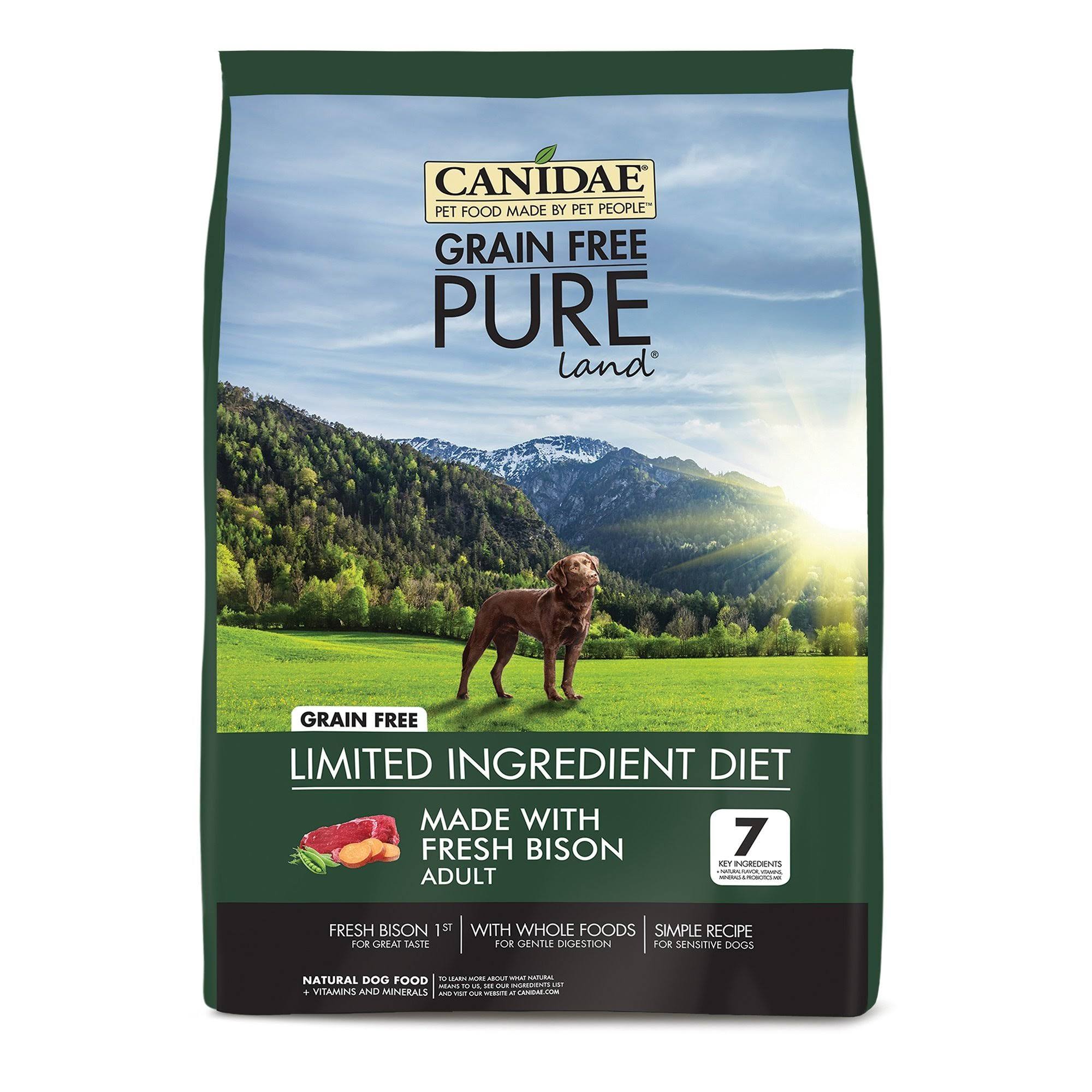 Canidae Grain Free Pure Land Dog Formula - Made with Fresh Bison, Adult, 12lbs