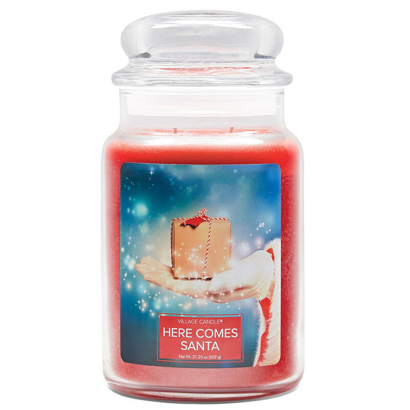 Village Candle Here Comes Santa Candle
