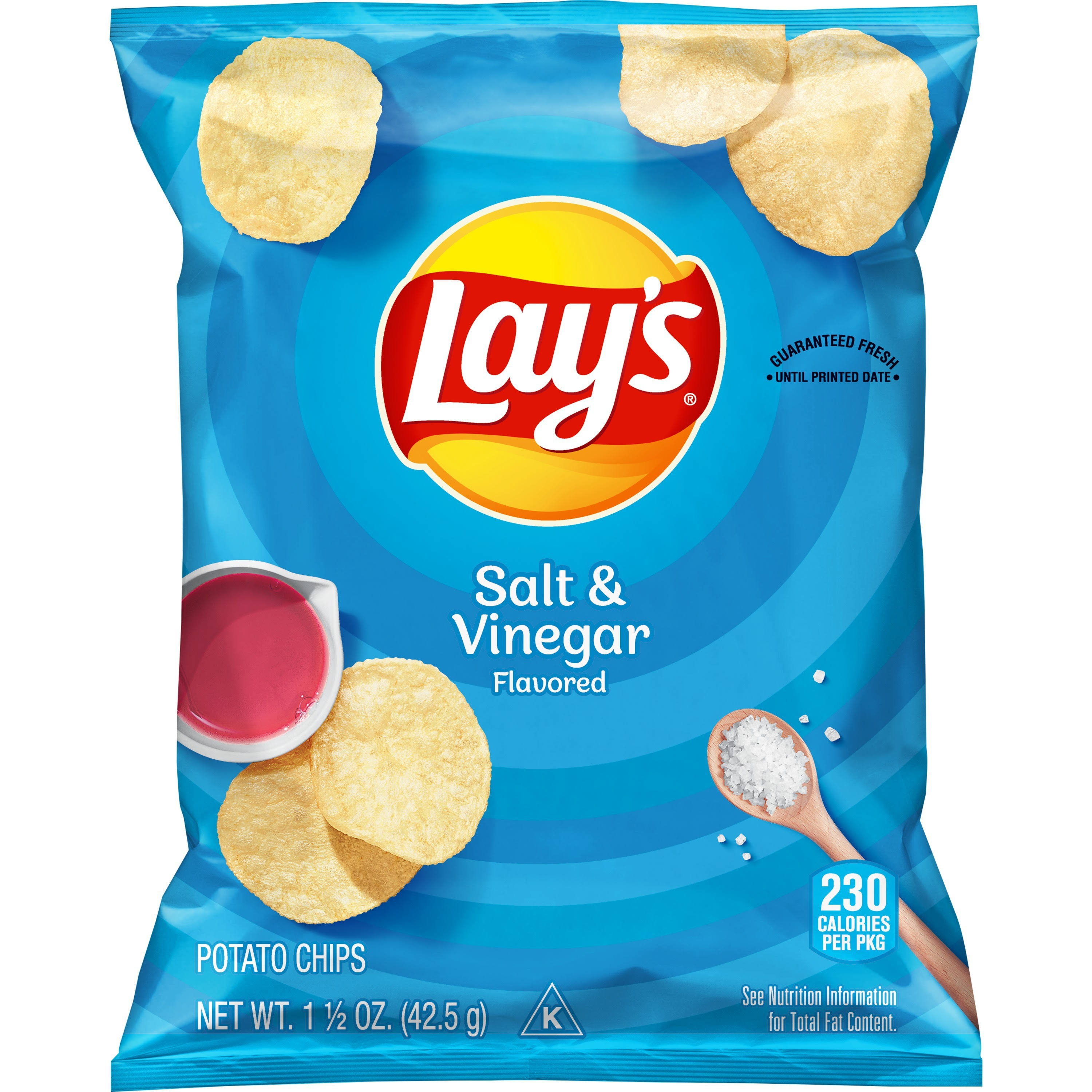 Lay's Potato Chips - Salt and Vinegar, 1.5oz, Pack of 64