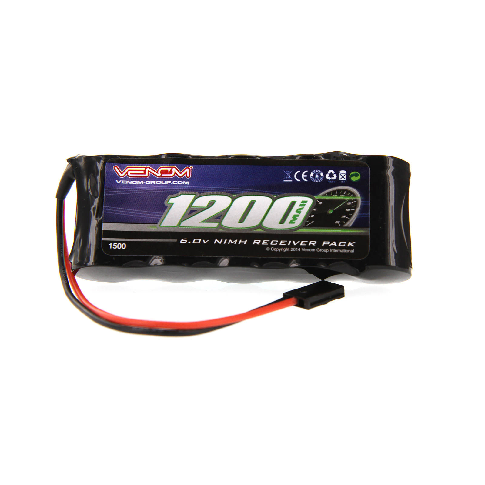 Venom 1500 6V 1200mAh NiMH Flat Receiver Battery